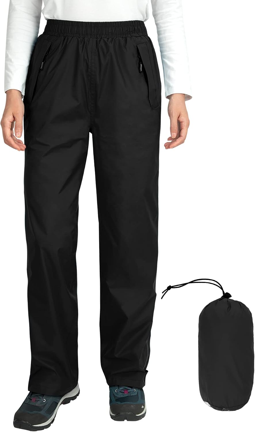 Outdoor Ventures Women's Rain Pants Packable Waterproof Hiking Pants