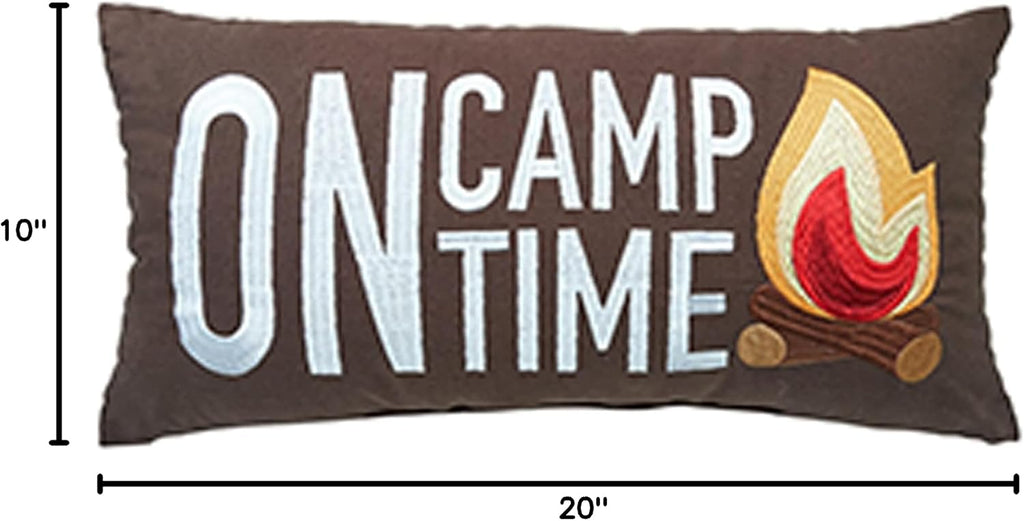 C&F Home Campfire On Camp Time Embroidered Long Accent Pillow 10" x 20"