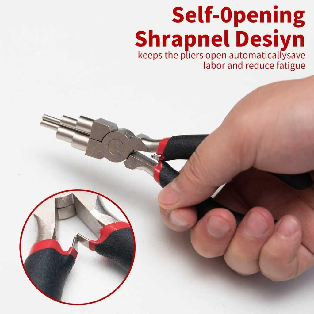 WISEUP Jewelry Pliers Set - 6 in 1 Bail Making Plier, Making Nylon Plier