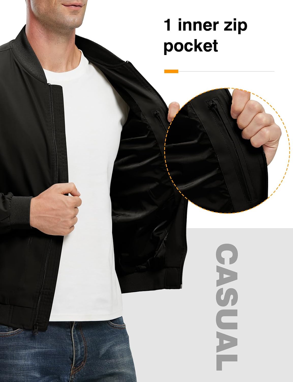 TBMPOY Men's Lightweight Jackets Casual Dress Golf Bomber Windbreaker Fall