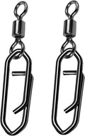 Atibin High Strength Fishing Clips Swivel Freshwater Saltwater Fishing Snaps Connector Rolling Barrel Swivels Fishing Clip Speed Change Black Nickel