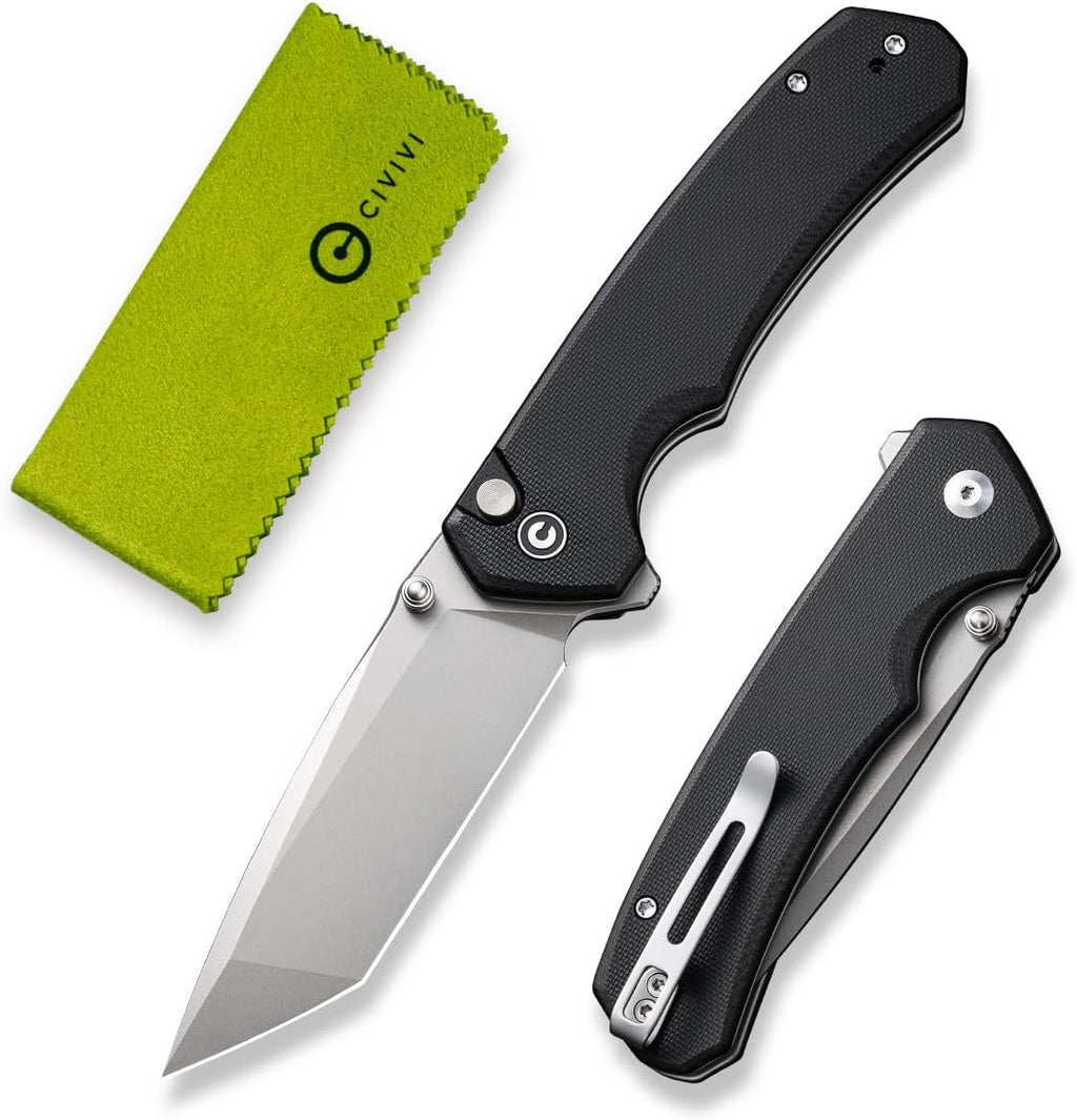 CIVIVI Brazen Pocket Knife, 3.46" Swedish 14C28N Tanto Blade C19059C-2