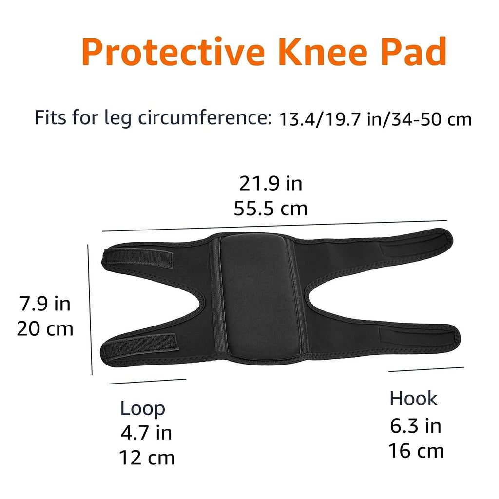 Amazon Basics Over/Under Knee Pads with Foam Padding for Kneeling, Indoor and Outdoor Use, 8.5", One Size, Black, 1 Pair