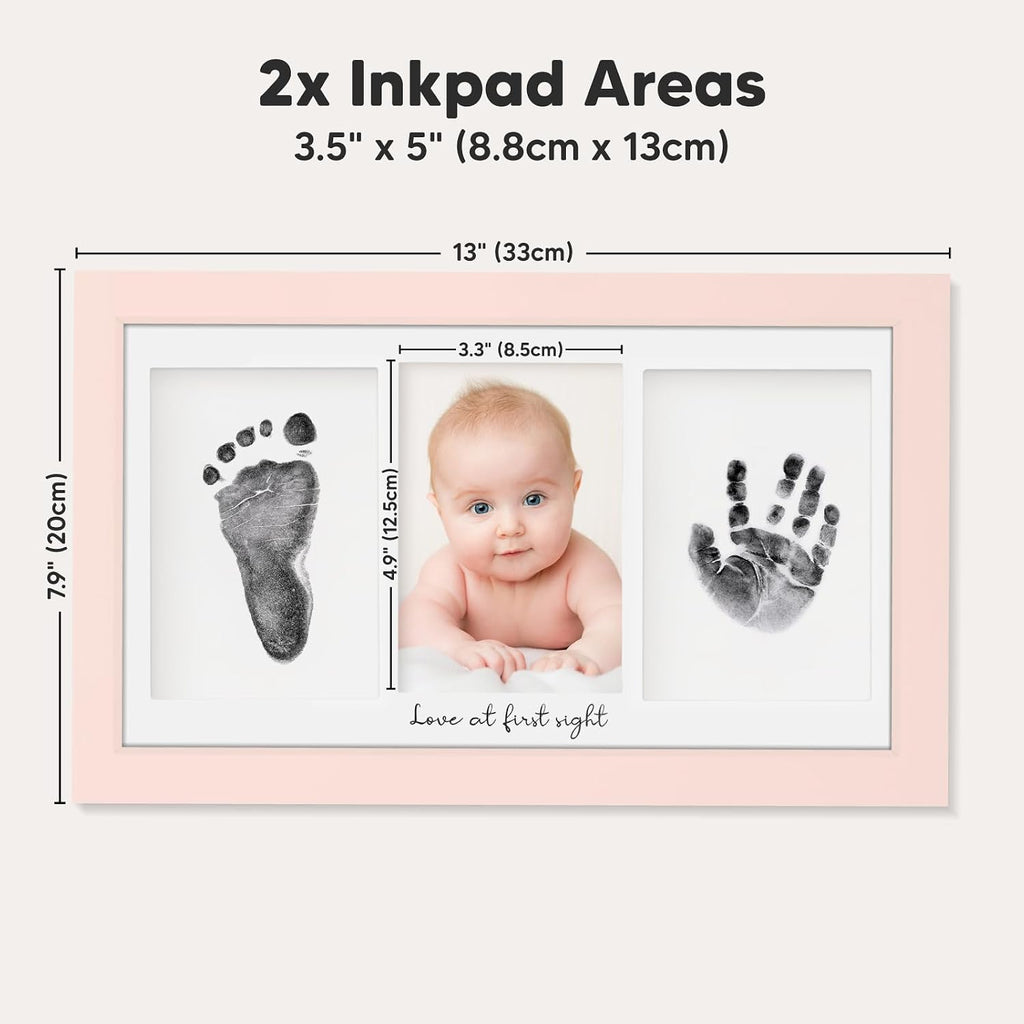 Inkless Hand and Footprint Kit, Boy Girl Newborn Keepsake (Petal Pink)