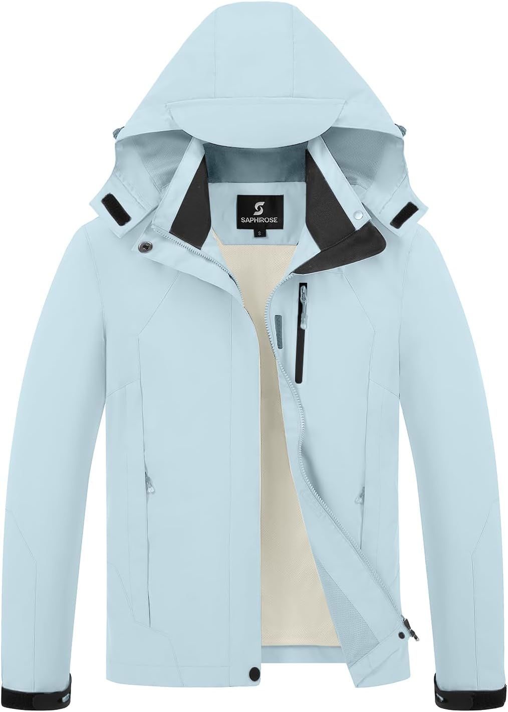 Womens Waterproof Rain jacket Lightweight Raincoat with Removable Hood