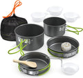 Lixada Camping Cookware Set,11PCS Camping Cookware Mess Kit with Non-Stick Lightweight Pot Pan Bowls Set for Outdoor Camping Backpacking Outdoor Picnic