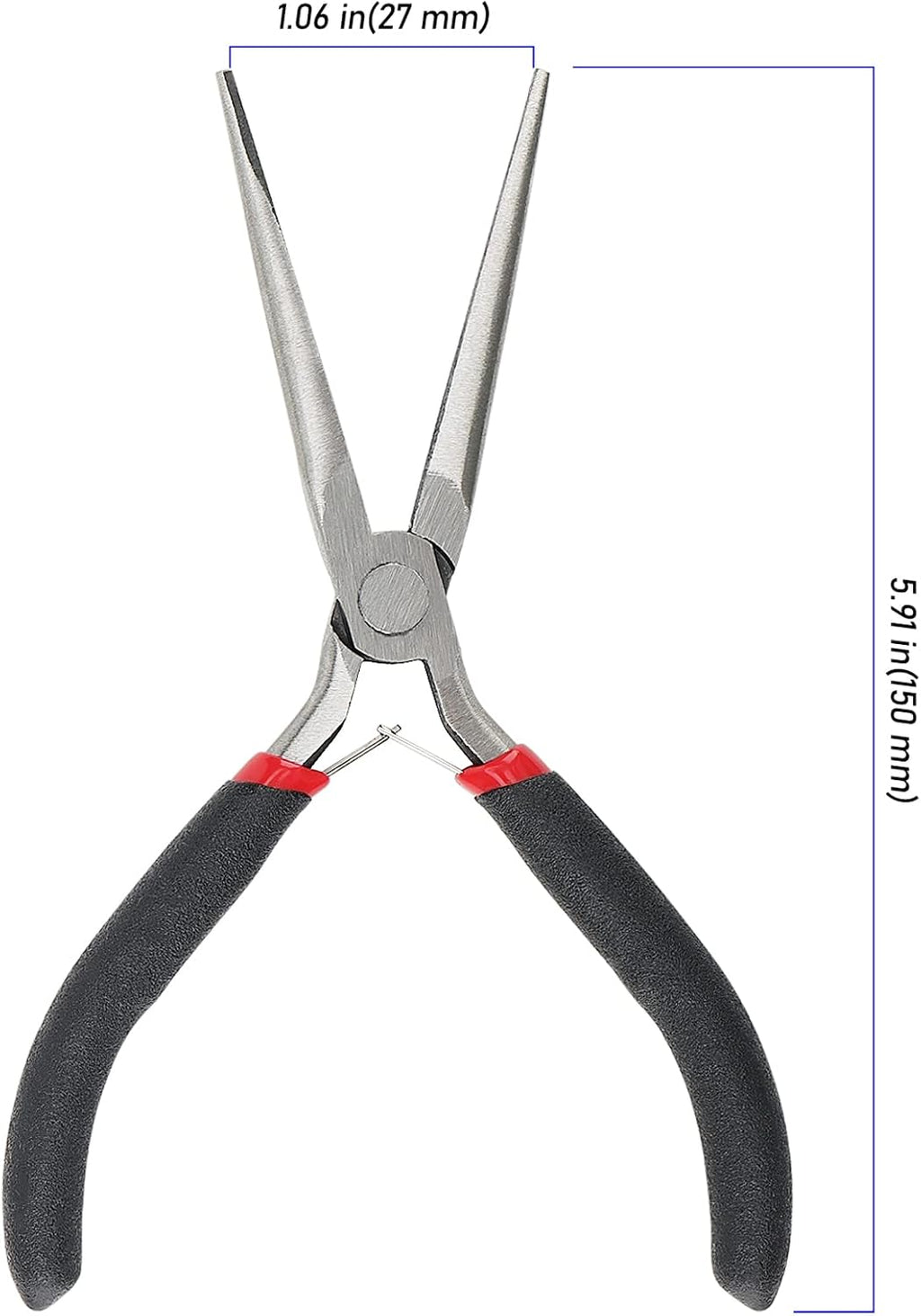10 PCS 6 Inch Extra Long Needle Nose Pliers, Mini Precision Jewelry Pliers with Comfort Grip, Needle Nose Pliers for Jewelry Making, Repair, Crafts