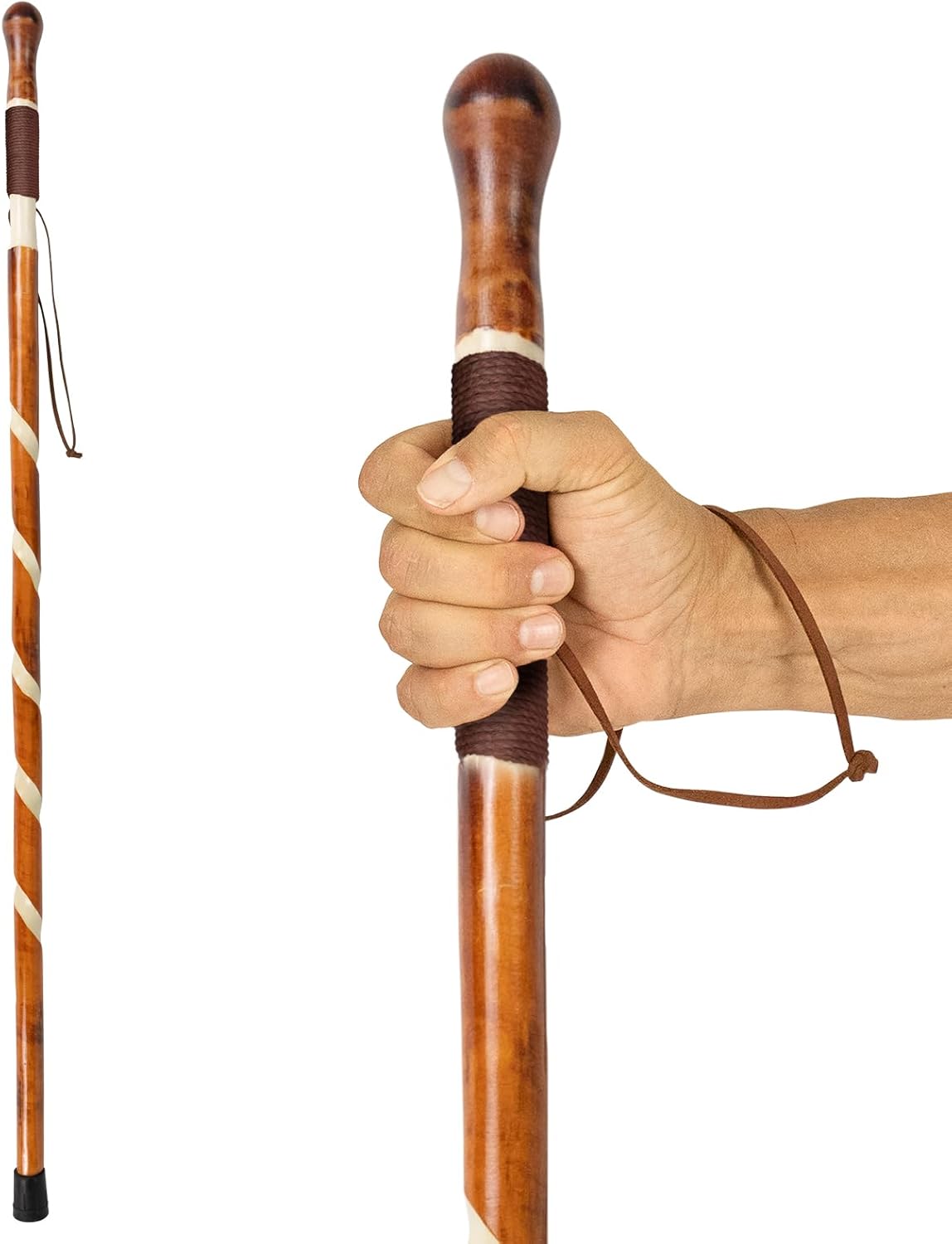 Vive Wooden Walking Stick - Willow Cane for Seniors Hiking & Balance