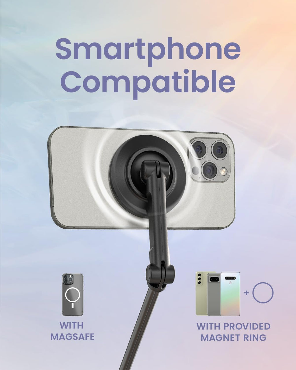 KraftGeek Magnetic Phone Tripod for iPhone, JustTap Tripod for MagSafe
