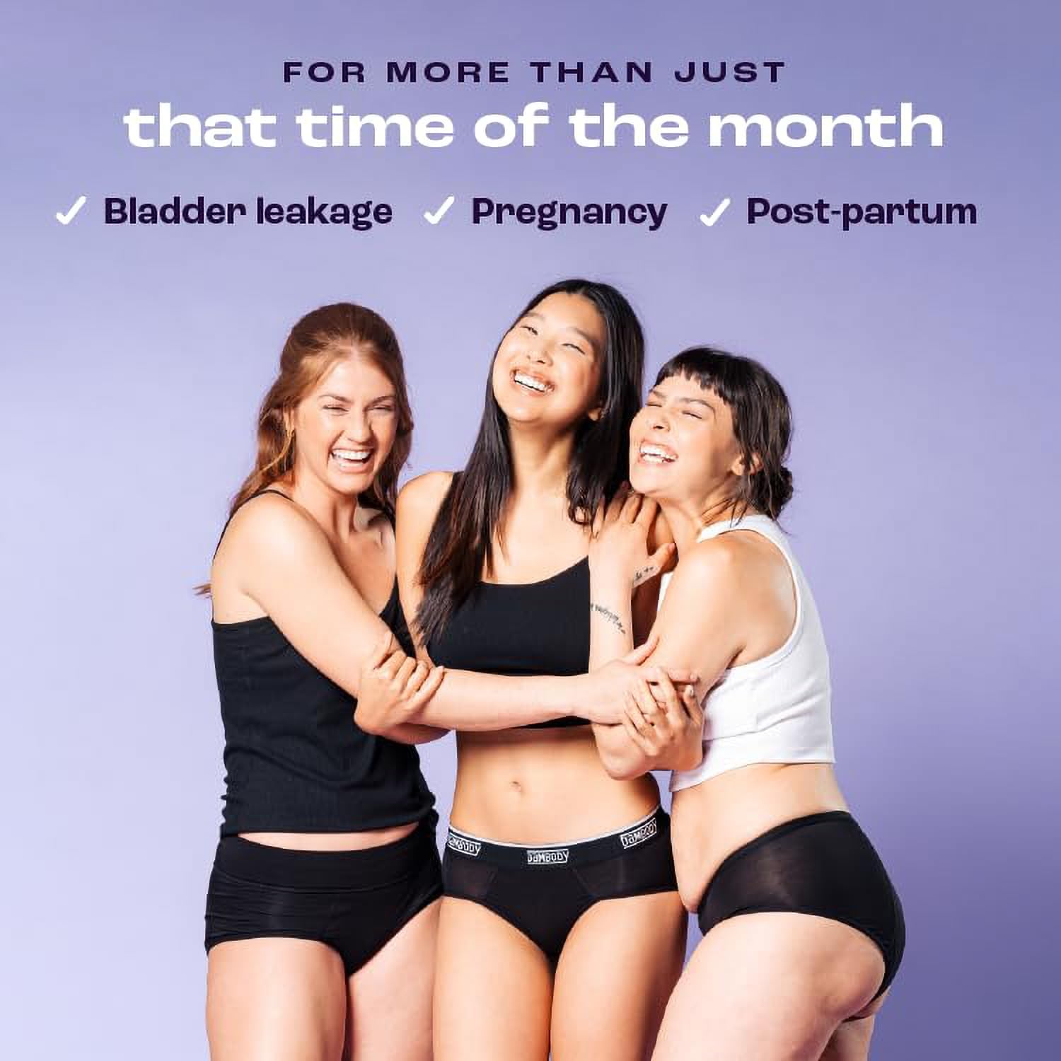 Bambody Absorbent Period Panties - Bamboo Rayon - Period Underwear for Women and Teens - All Day Long Protection - High Waist