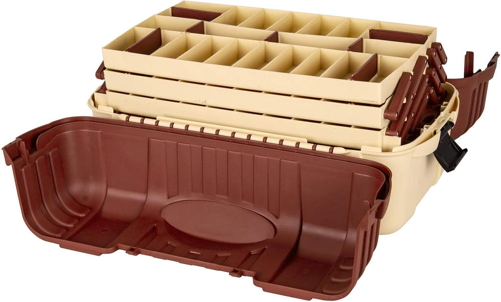 Flambeau Outdoors 2059 Hip Roof 7-Tray Tackle Box, 61 Compartments, Beige