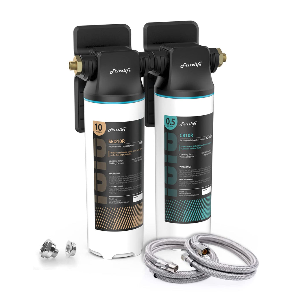 Frizzlife TW15 Under Sink Water Filter System, NSF/ANSI 53&42 Certified Elements, Reduce 99.99% Lead, Chlorine, Chloramine, Fluoride, Bad Taste & Odor, Direct Connect, 0.5 Micron, USA Tech Support