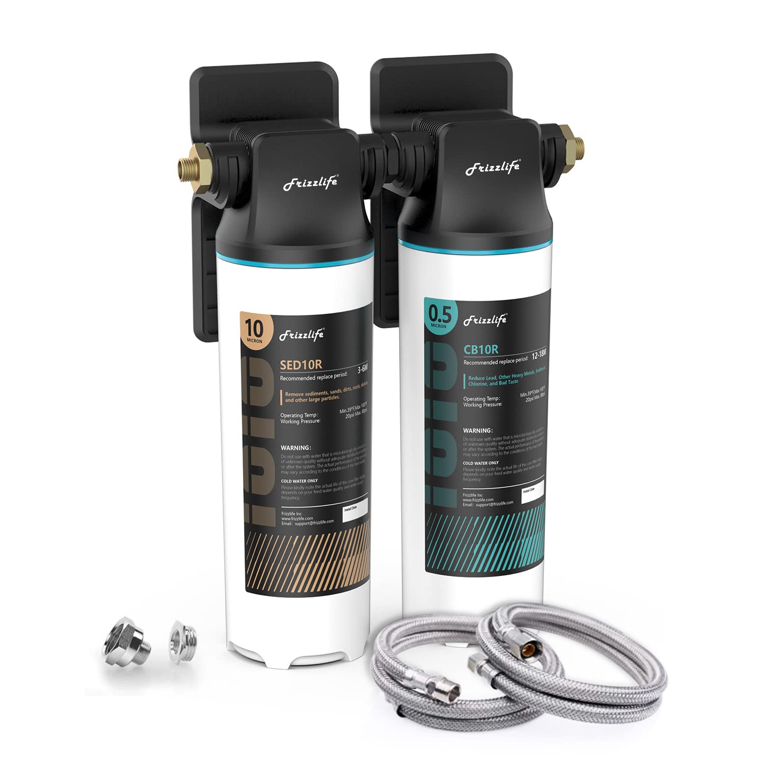 Frizzlife TW15 Under Sink Water Filter System, NSF/ANSI 53&42 Certified Elements, Reduce 99.99% Lead, Chlorine, Chloramine, Fluoride, Bad Taste & Odor, Direct Connect, 0.5 Micron, USA Tech Support