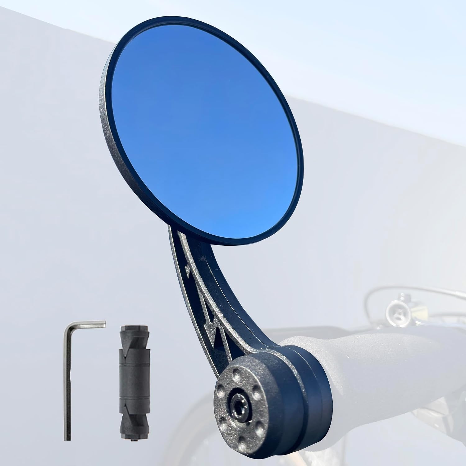 Bike Mirrors Handlebar End Mount, Rotatable And Adjustable Shockproof ebike mirror Wide Angle Bicycle Handlebars End Safe Clear E-Bike Glass Rear View Mirrors