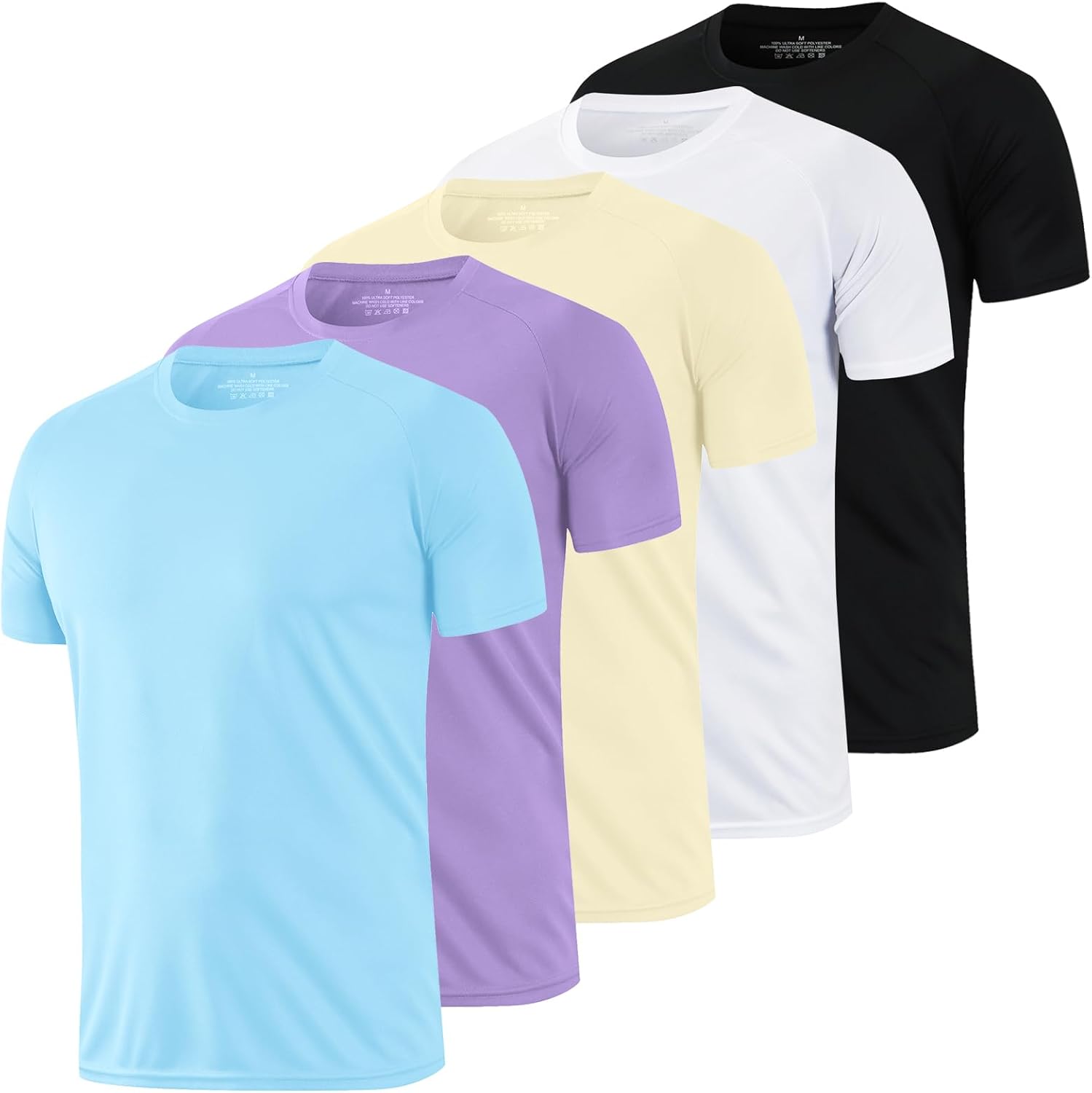 HovSiyla 1/5 Pack Running Shirts Men Sport Tops Dry Fit Gym Wicking Athletic T Shirts Breathable Cool Workout Shirts