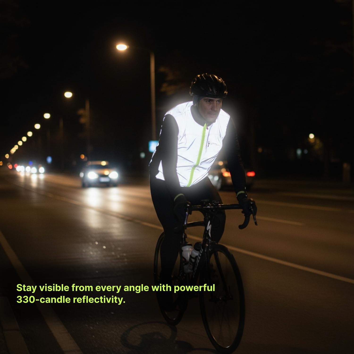 ReflecToes Reflective Bike Vest for Night Visibility – Hi Vis Running & Cycling Gilet – Lightweight, Breathable Outer Layer