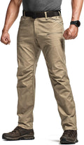 CQR Men's Flex Stretch Tactical Pants, Water Resistant Ripstop Cargo Pants, Lightweight EDC Outdoor Work Hiking Pants