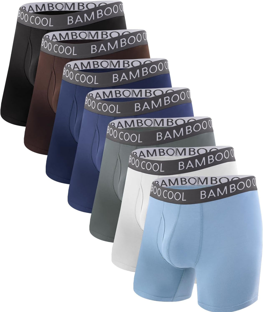 BAMBOO COOL Men's Cooling Underwear Ultra Soft Breathable Boxer Briefs Pack