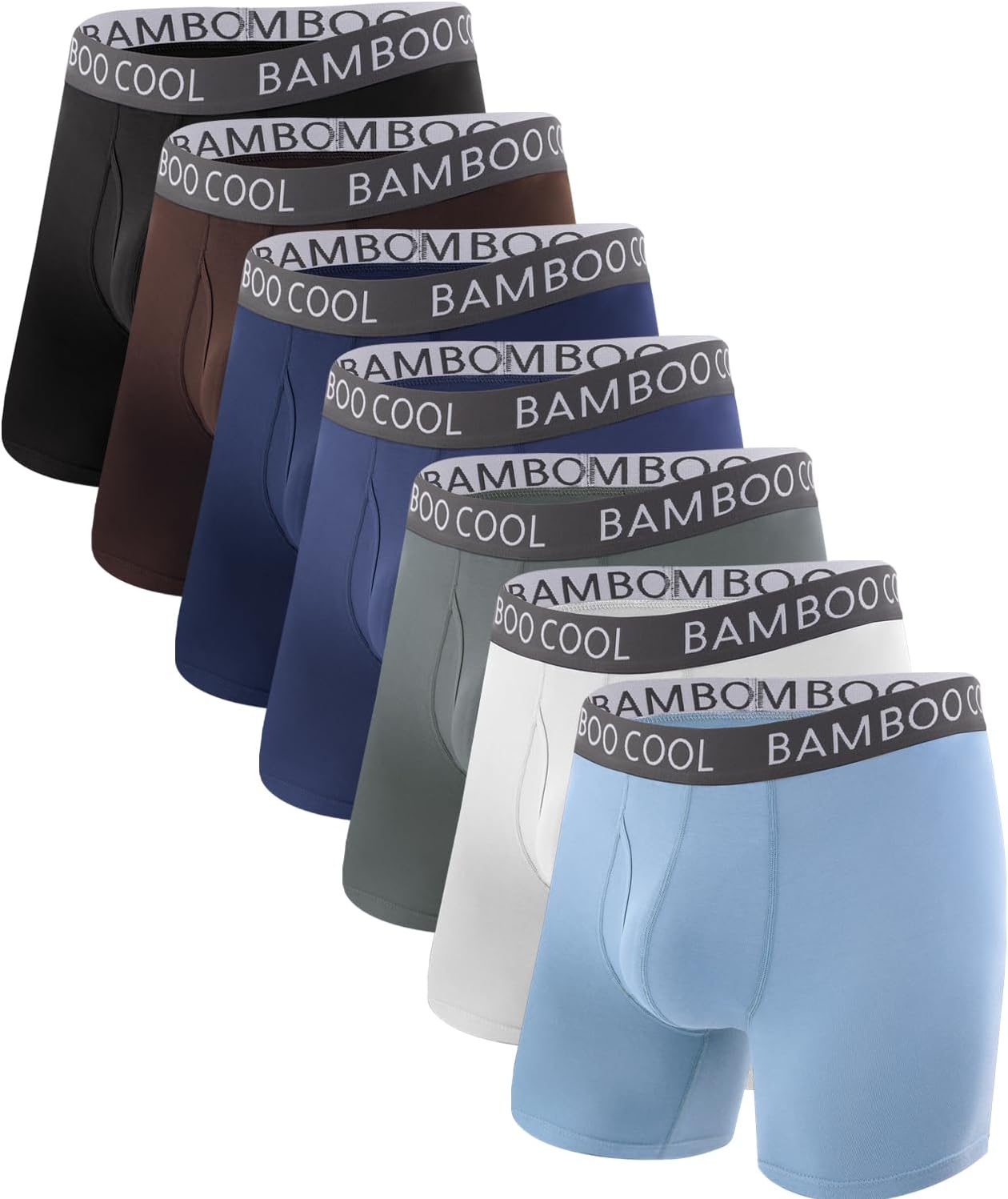 BAMBOO COOL Men's Cooling Underwear Ultra Soft Breathable Boxer Briefs Pack