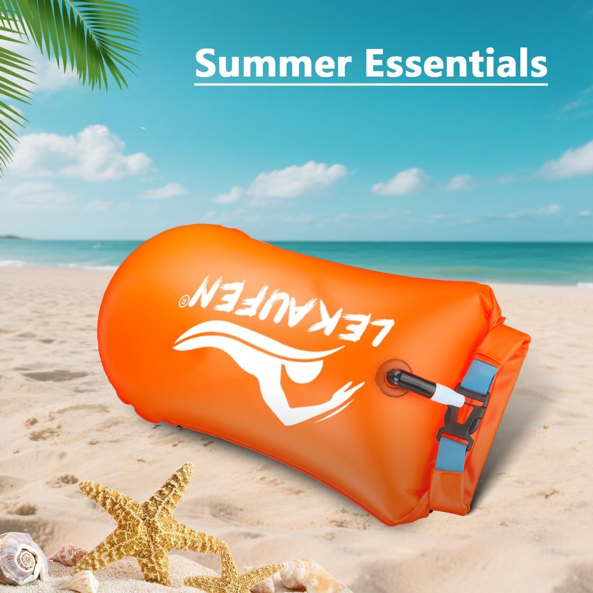 Swim Buoy for Open Water, 20L Inflatable Swim Safety Float