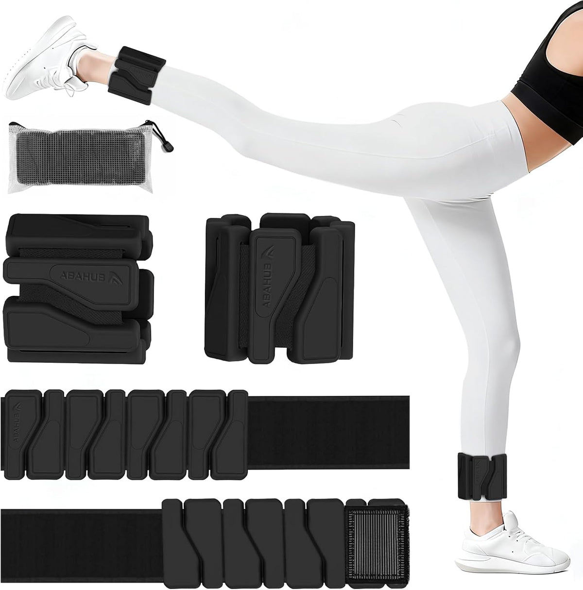 Abahub Adjustable Wrist & Ankle Weights 2Pack, Wearable Silicone Weighted Bracelet for Women, Arm Leg Weights for Home Gym Workout, Jogging, Yoga & Pilates