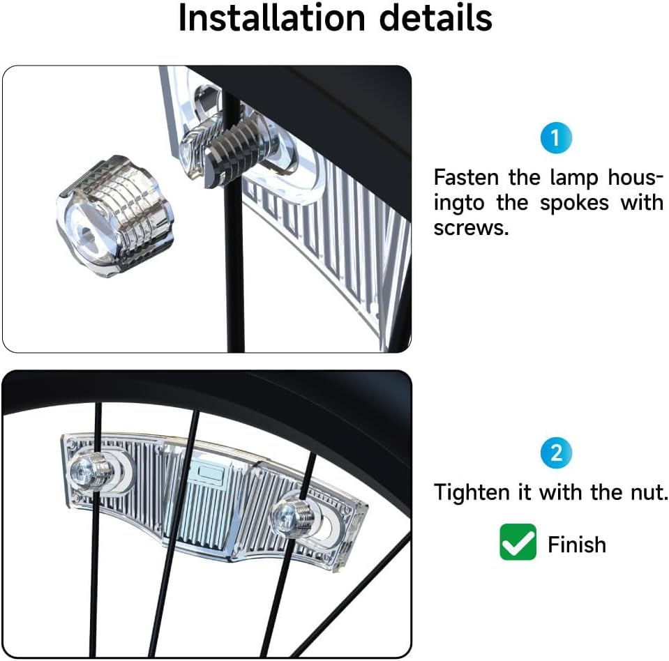 Rechargeable LED Bike Wheel Spoke Lights, 2 Pack, Waterproof