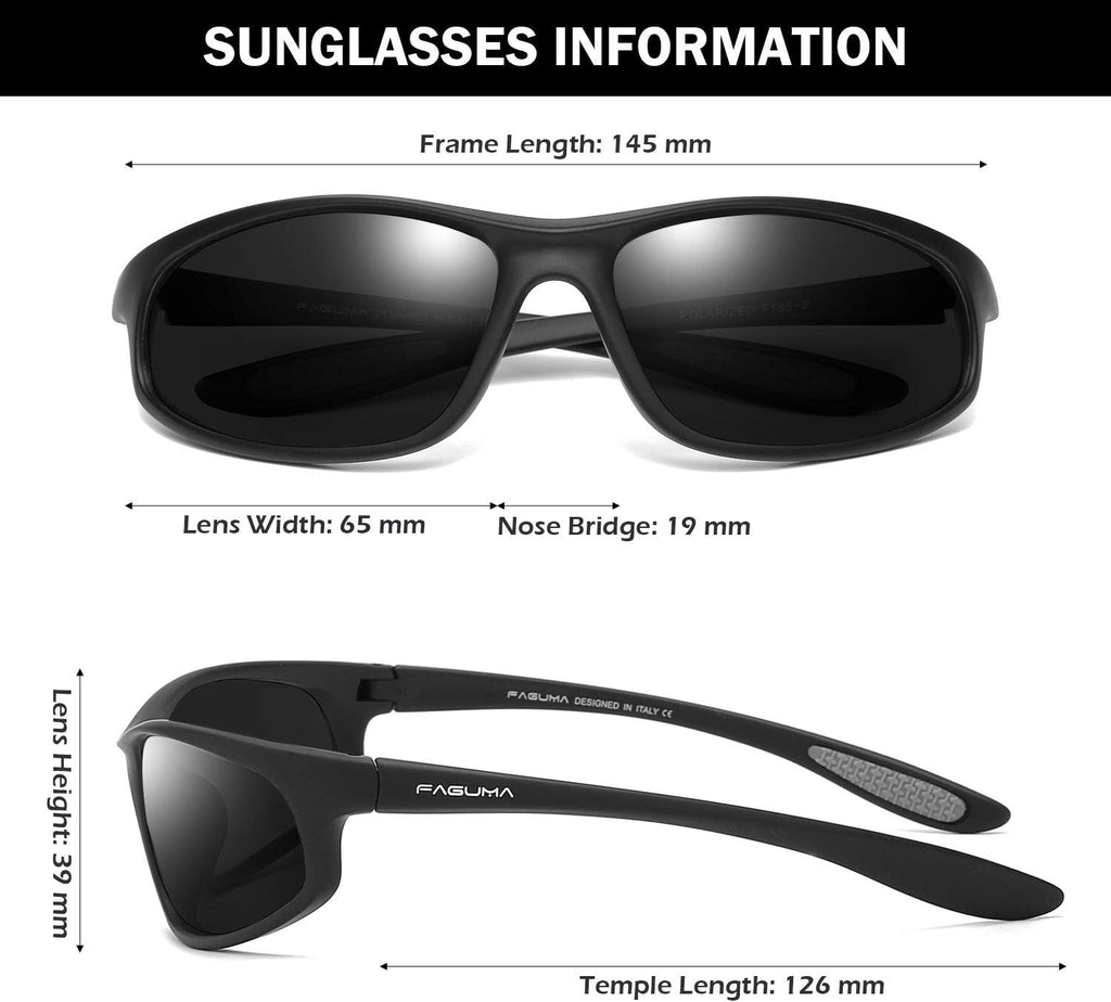 FAGUMA Polarized Sports Sunglasses For Men UV400 Protection