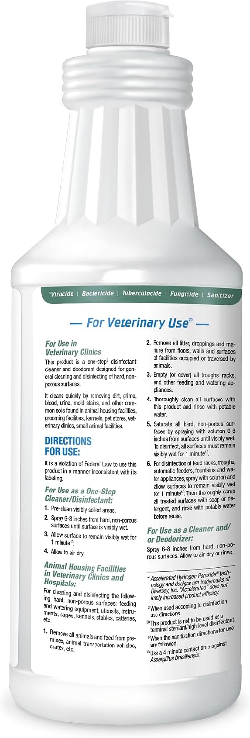 REScue One-Step Ready-to-Use Disinfectant Cleaner & Deodorizer – For Veterinary Use, Animal Shelters, Pet Foster Homes, Kennels, Litter Box – 32 Ounce RTU (Spray Nozzle NOT Included)