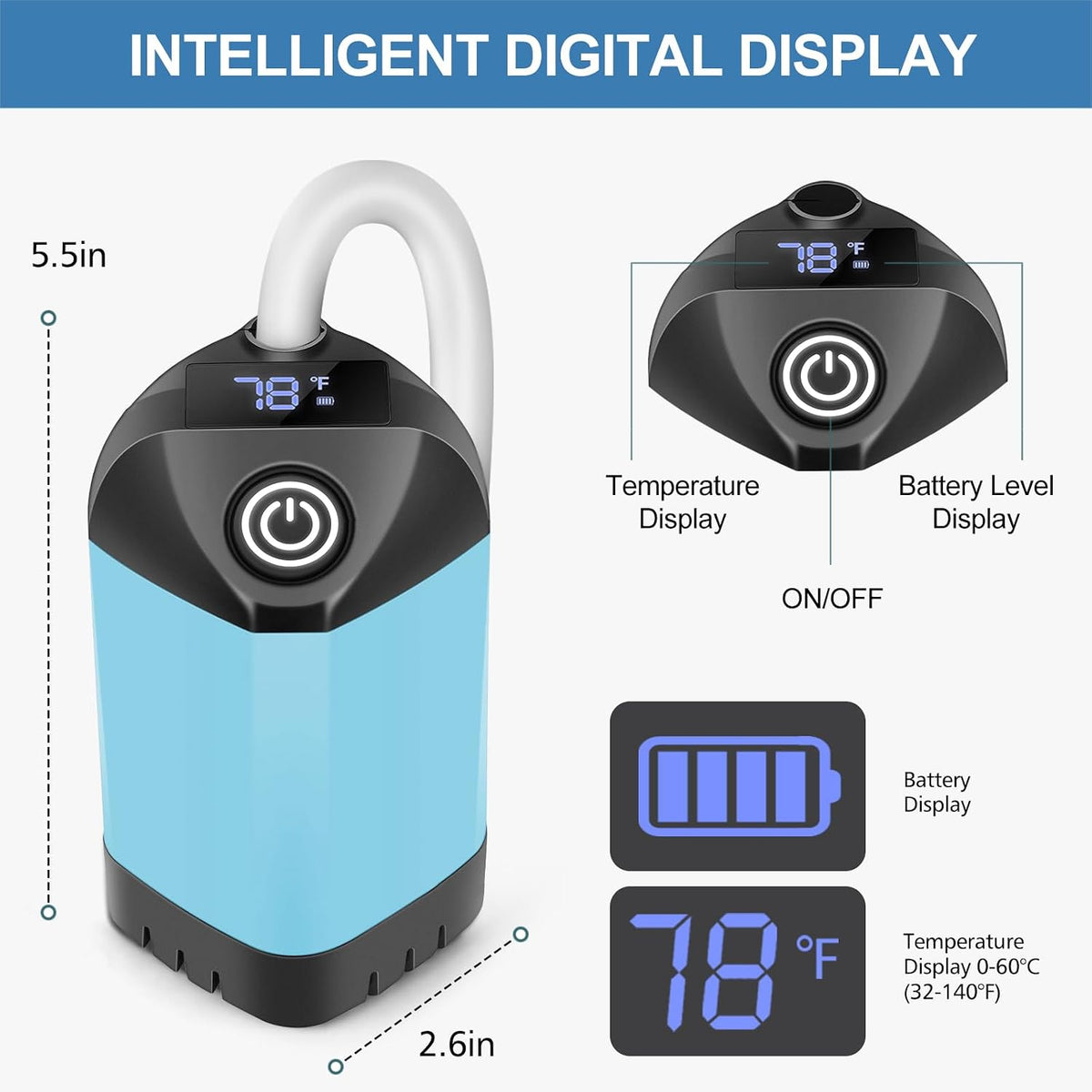 Portable Shower for Camping with 7800mAh Battery