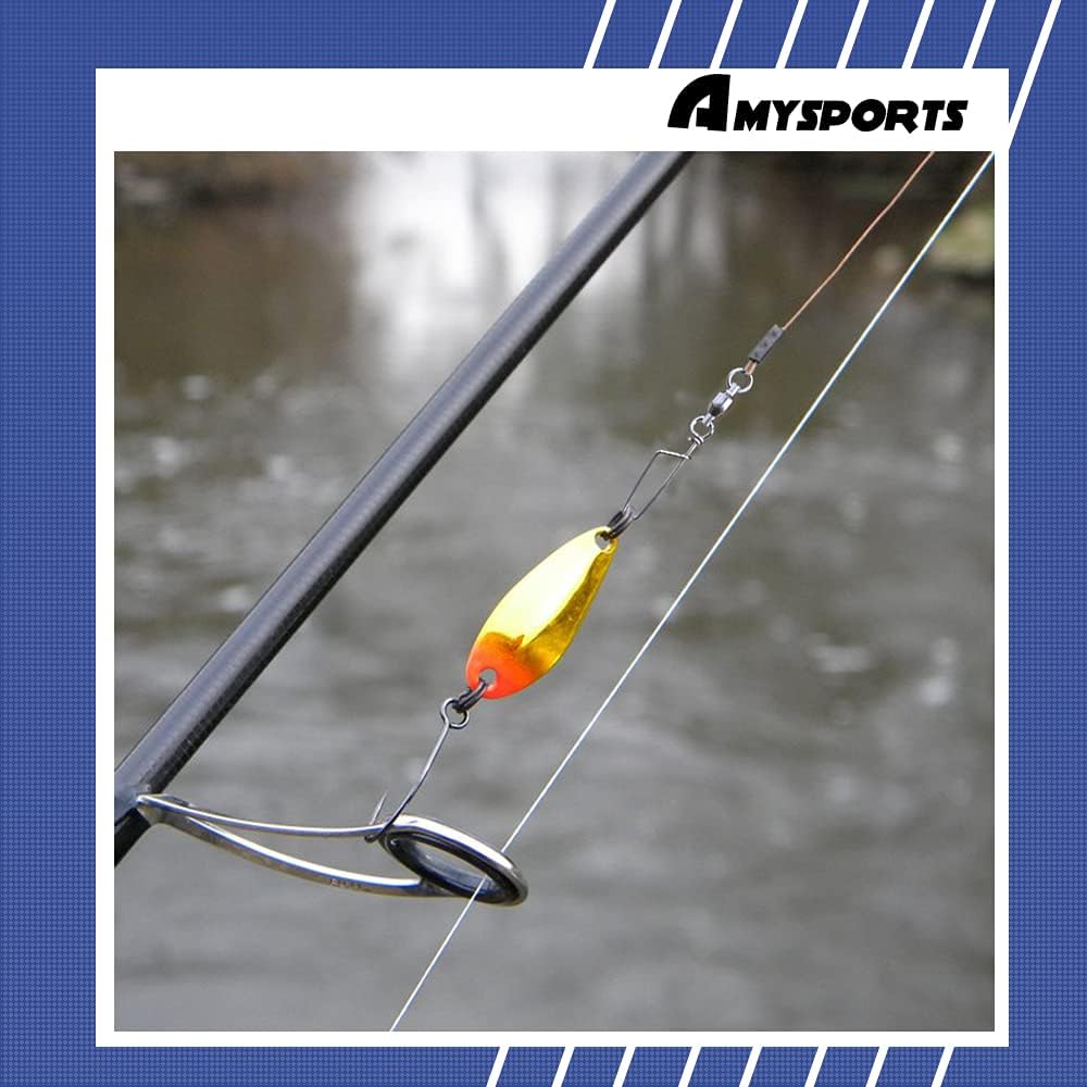 AMYSPORTS Clips Steel Snap Swivels Fishing Ball Bearing Swivels Fishing Saltwater Heavy Barrel Fishing Swivels Stainless White Nickel