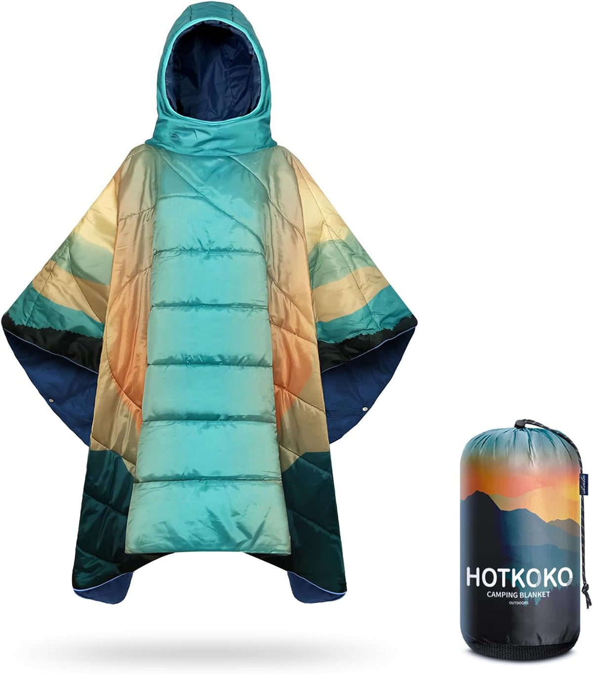 Poncho Blanket Outdoor Wearable Camping Blanket Hoodie Waterproof
