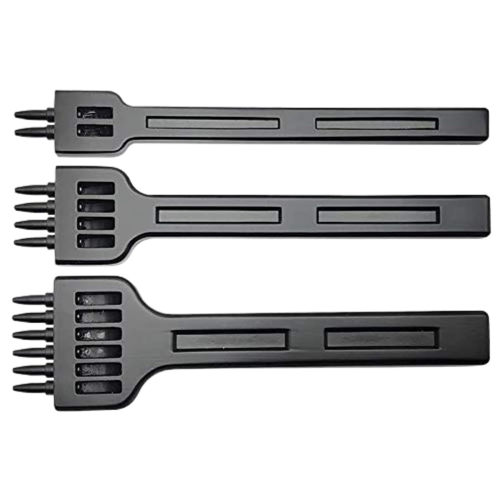 4mm 2/4/6 Claw Tooth Leather Stitching Chisels Round Hole Punching Tool Set for DIY Leather Craft