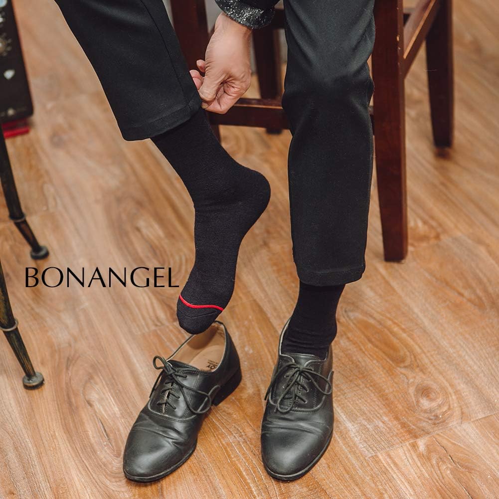 BONANGEL Thin Merino Wool Socks for Men, Lightweight Dress Hiking Socks