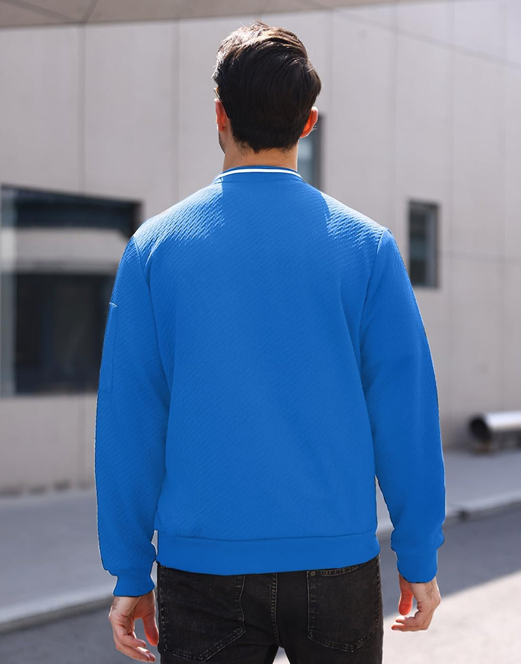 Wizoat Mens Casual Jacket Loose Fit Lightweight Jacket Varsity Bomber Jacket with Zipper