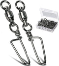 AMYSPORTS Saltwater Connector Fishing Snap Swivel High Strength Snaps Swivel Freshwater Ball Bearing Fishing Swivels Stainless Steel Corrosion Resistant Black Nickel