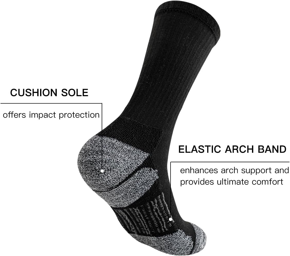 JOYNÉE 8 Pairs Mens Athletic Crew Socks Cushion Running Work Breathable Outdoor Socks for Men