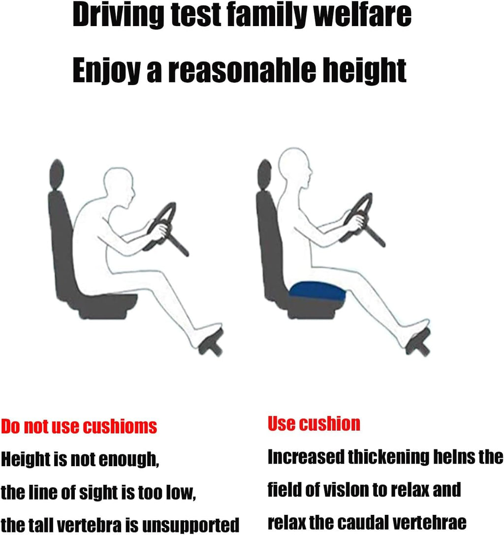 with Carry Handle Comfortable Cushion for Home Office Chair Pad Car Seat Cushion Effectively Increase The Field of View by 12cm/ 4.7in,and Lower Back Fatigue Relief (Navy Blue)