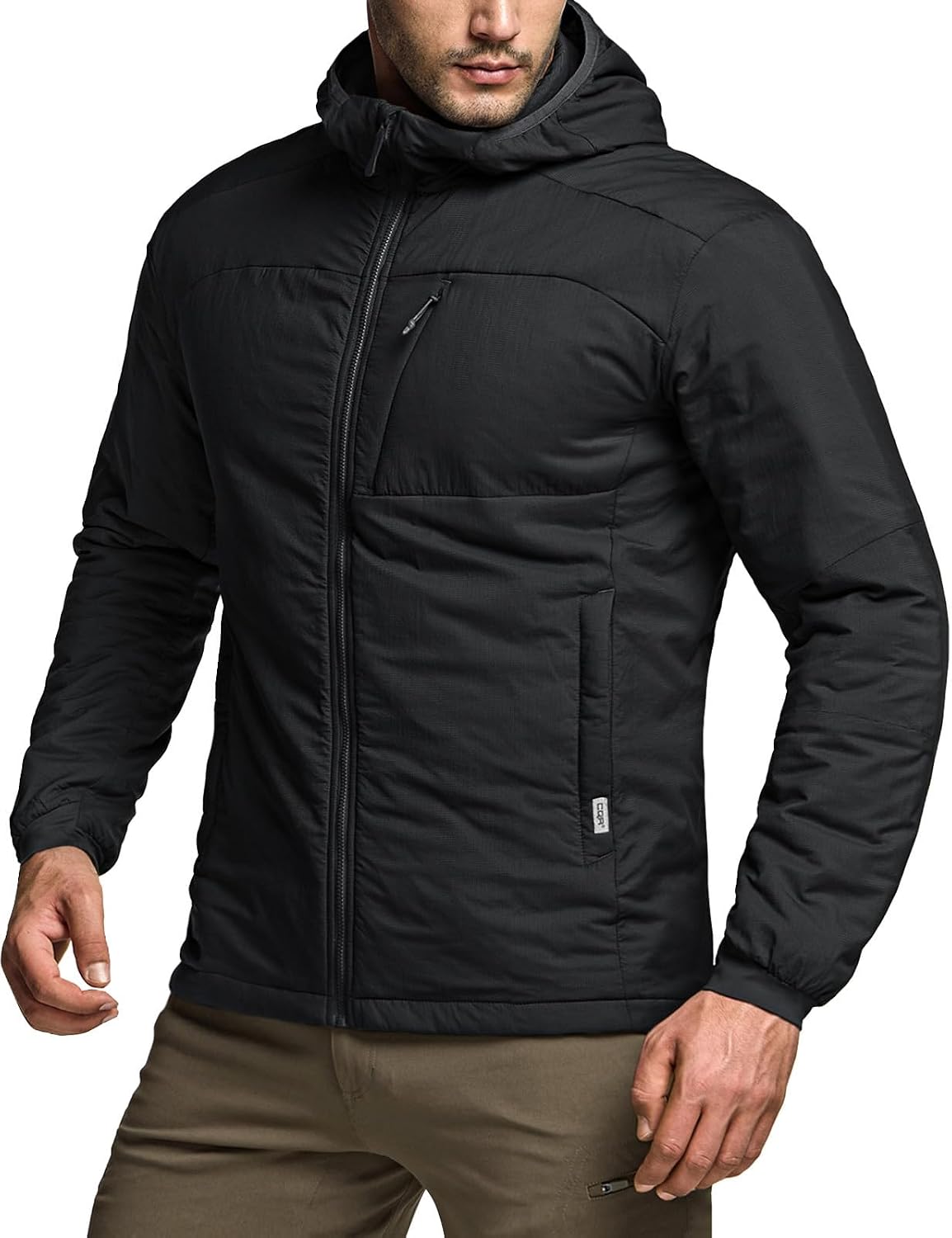 CQR Men's Lightweight Warm Insulated Jacket, Windproof Water Resistant Winter Active Coat for Hiking Work Outdoor Tactical