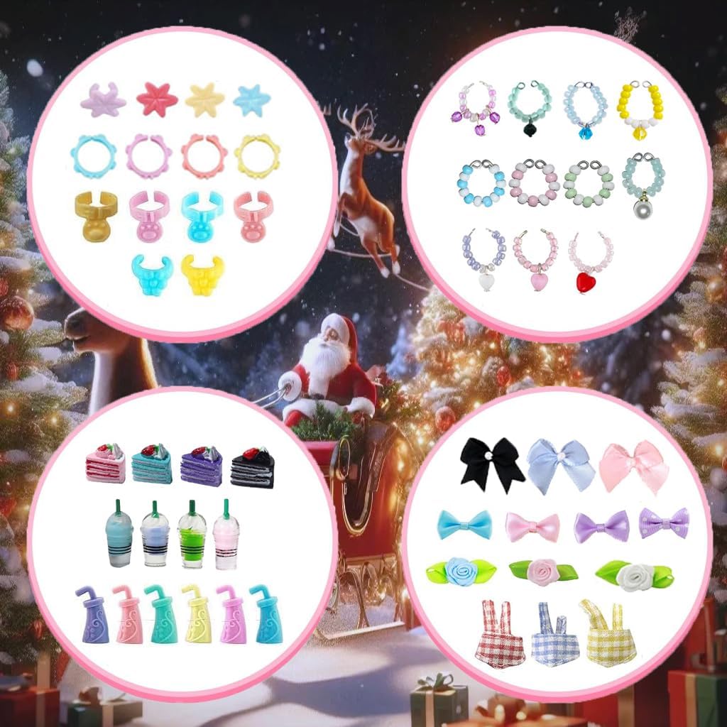 36pcs Random Cute Accessories for Dogs and Cats,Necklace Collar Clothes Glasses Hat Laptop Bow Food and Drink Fit for Shorthair Cat Collie Dachshund Cocker Spaniel Great Dane Deer Pet Figure