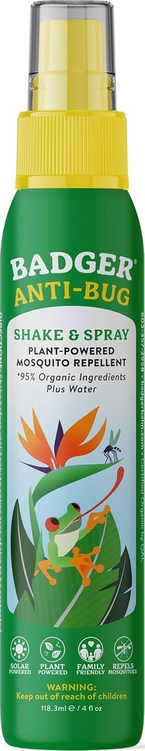Badger Bug Spray, DEET-Free Citronella, Non-Toxic, Vegan, 4 fl oz 2-Pack