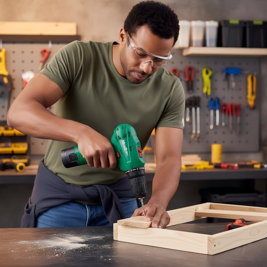 12V Cordless Drill Set with 2 Batteries for Home DIY