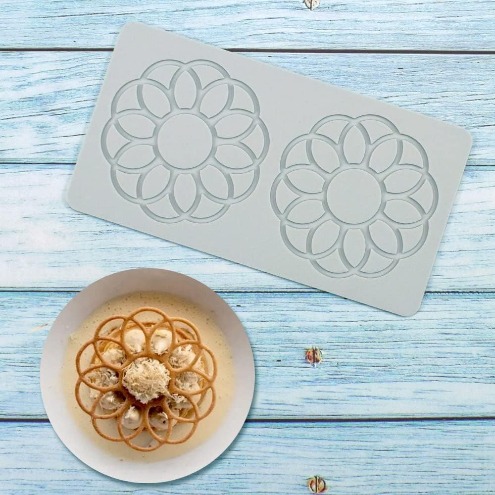 Hollow Leaf Silicone Molds Lover Heart Chocolate Molds Geometry 3D Silicone Mould Chocolate Candy Leaf Mold Sugar Craft Cake Decoration Cupcake Top (S_Flower_7.84 * 4.2 * 0.12inch)