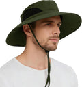 Wide Brim Sun Bucket Hat, Waterproof Boonie Hat for Men & Women