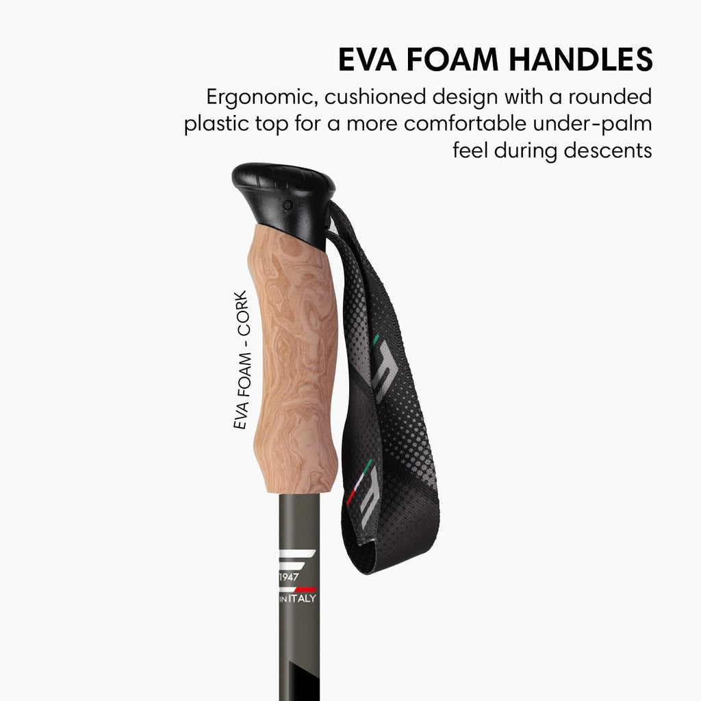 Fizan Adventure Trekking Poles – Ultralight, Backpacking, Thru Hiking Poles, Adjustable, Collapsible, Customized Fit, Cork Grips, Aluminum Walking Sticks