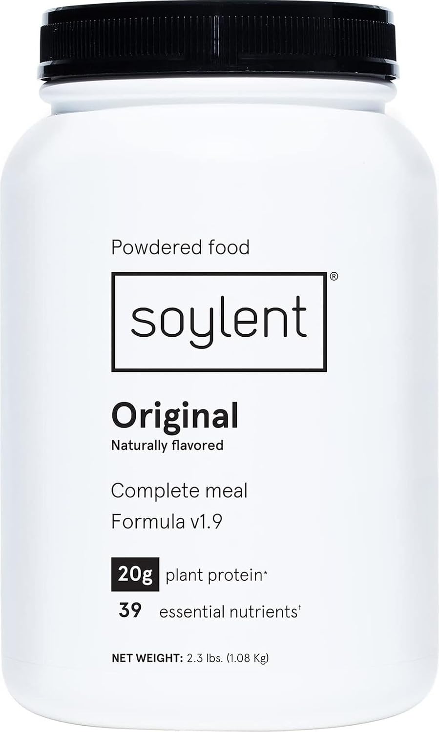 Soylent Complete Nutrition Meal Replacement Protein Powder, Cacao - Plant Based Vegan Protein, 39 Essential Nutrients - 36.8oz