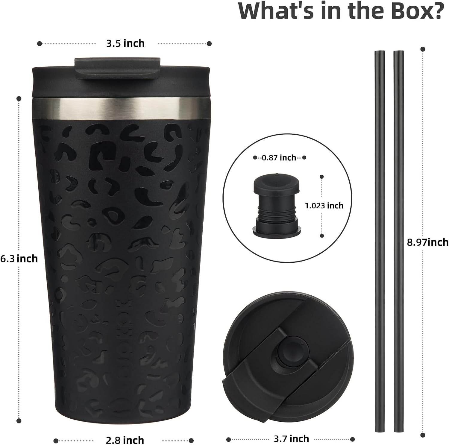 BJPKPK 18 oz Coffee Tumbler with Straw, Insulated Stainless Steel Cup