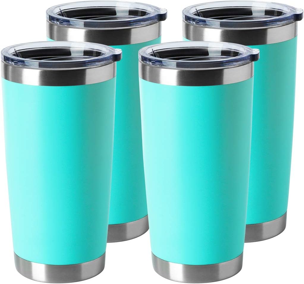 HASLE OUTFITTERS 20oz Stainless Steel Tumblers Bulk, Insulated Travel Cup with Lid, Double Wall Vacuum Coffee Mug for Cold & Hot Drinks 8 Pack, Light Purple