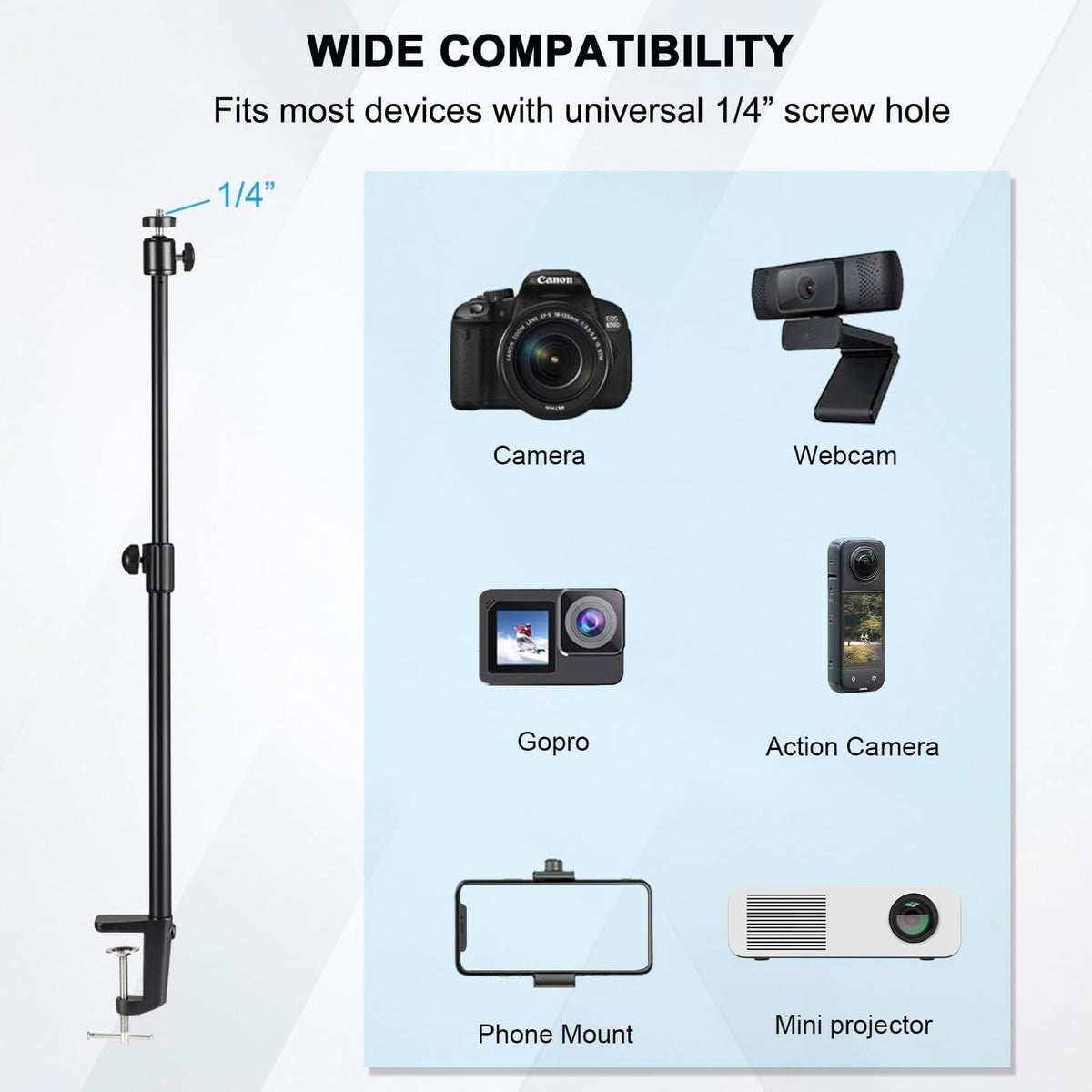 Camera Desk Mount Overhead Camera Stand for Desk