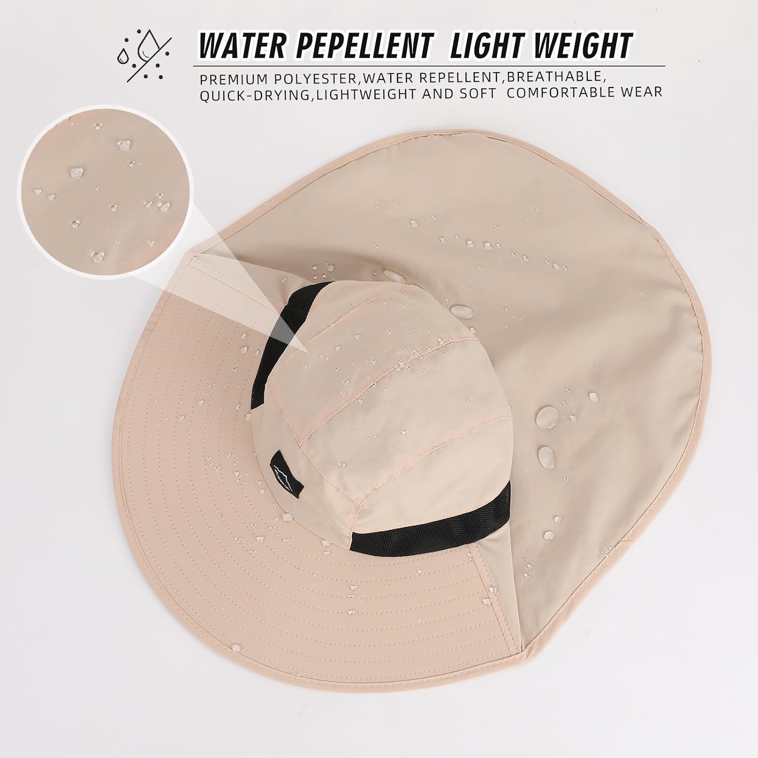 Rosoz Outdoor Sun Hat for Men Women, UPF 50+Fishing Hat with Neck Flap