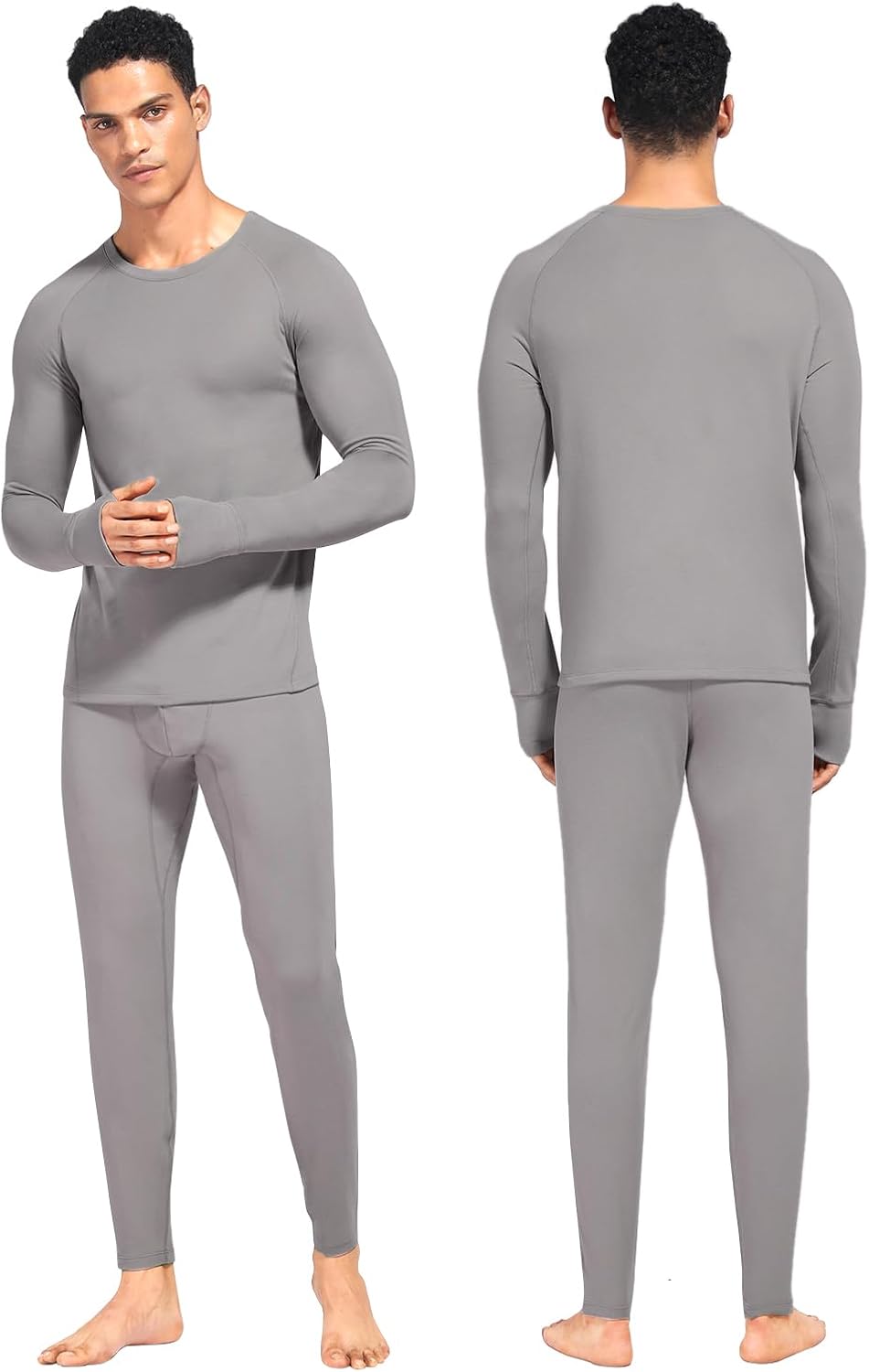Thermal Underwear for Men - 2 Styles: 185g Lightweight Thin Base Layer & 220g Midweight Micro-Fleece Lined Long Johns